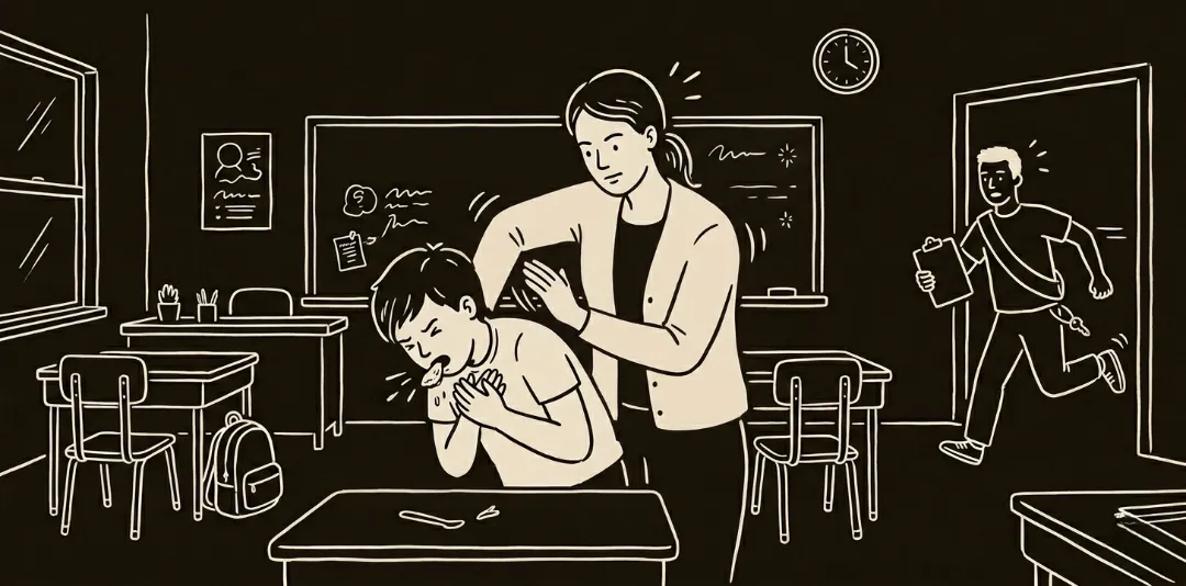 Шкільний клас: дитина подавилася