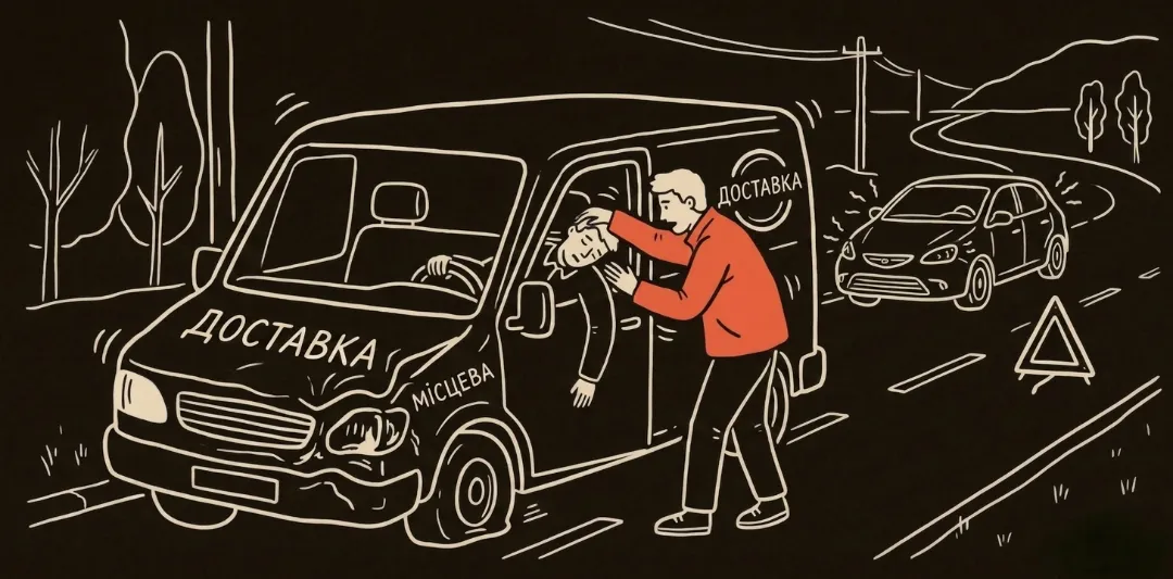 Маршрут доставки: ДТП, поранений водій